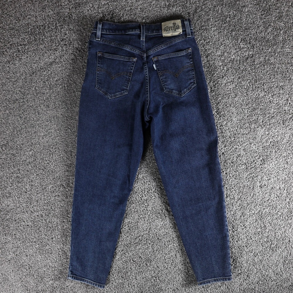 Levi's SilverTab Mom Jeans Women's 28x27 Dark Wash High Rise Tapered Denim